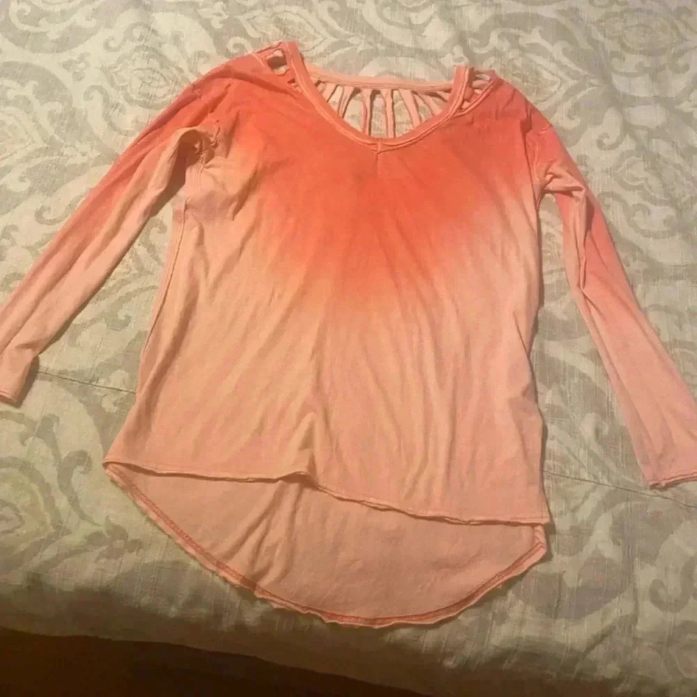 We the Free ombré 100% cotton long sleeve tee